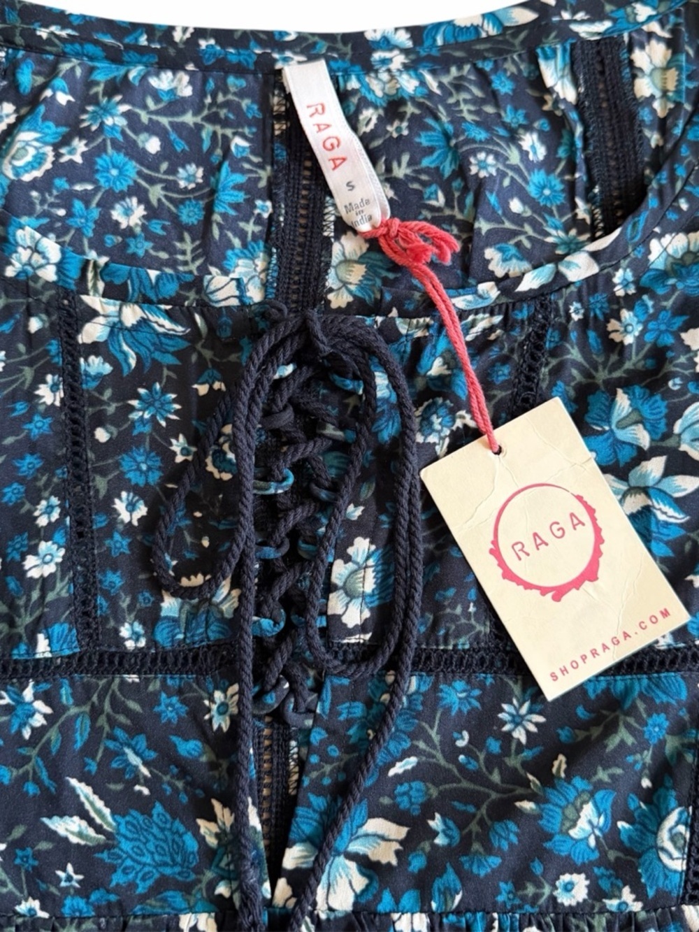 Raga for Anthropologie Eloise Blouse Floral Print Bell Sleeves Size S NWT - Picture 7 of 11